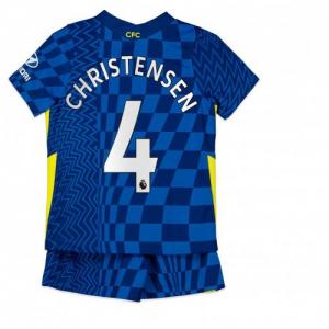 Chelsea Andreas Christensen 4 Barn Hjemme Draktsett 2021 22 – Kortermet(Inkluderer shorts)