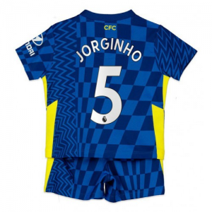 Chelsea Jorginho 5 Barn Hjemme Draktsetts 2021 22 – Kortermet(Inkluderer shorts)