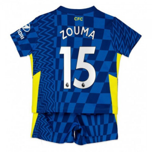 Chelsea Kurt Zouma 15 Barn Hjemme Draktsetts 2021 22 – Kortermet(Inkluderer shorts)