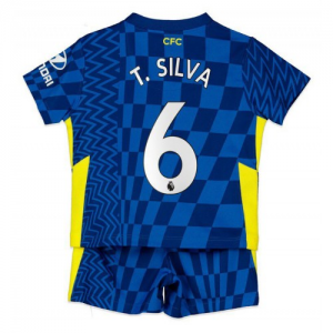 Chelsea T. Silva 6 Barn Hjemme Draktsetts 2021 22 – Kortermet(Inkluderer shorts)