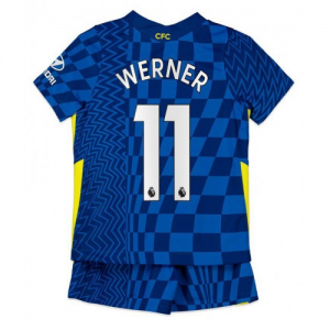 Chelsea Timo Werner 11 Barn Hjemme Draktsetts 2021 22 – Kortermet(Inkluderer shorts)