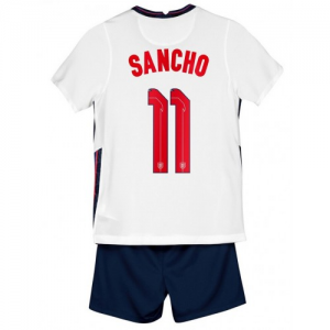 England Sancho 11 Barn Hjemme Draktsett EM 2020 – Kortermet(Inkluderer shorts)