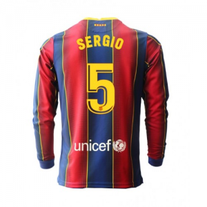 FC Barcelona Sergio Busquets 5 Hjemmedrakter 2020 21 – Langermet