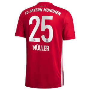 Thomas Müller 25 FC Bayern München Hjemmedraktsett 2020-21- Kortermet