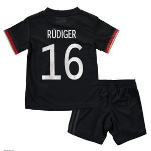 Tyskland Antonio Rudiger 16 Barn Borte Draktsett EM 2020 – Kortermet(Inkluderer shorts)