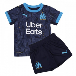 Olympique de Marseille Barn Borte Draktsett 2020 21 – Kortermet(Inkluderer shorts)