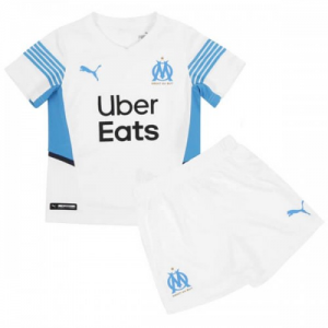 Olympique de Marseille Barn Hjemme Draktsett 2021 22 – Kortermet(Inkluderer shorts)