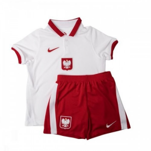 Polen Barn Hjemme Draktsett EM 2020 – Kortermet(Inkluderer shorts)