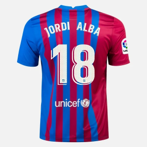 Billige Fotballdrakter FC Barcelona Jordi Alba 18 Hjemmedrakt  2021/22 – Kortermet
