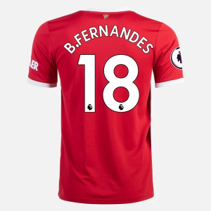 Billige Fotballdrakter Manchester United Bruno Fernandes 18 Hjemmedrakt 2021/22 – Kortermet
