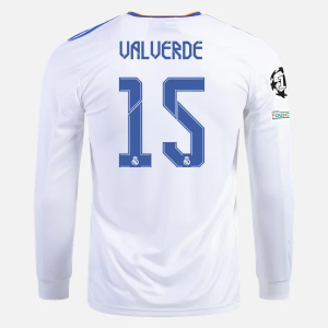 Billige Fotballdrakter Real Madrid Federico Valverde 15 Hjemmedrakt 2021/22 – Langermet