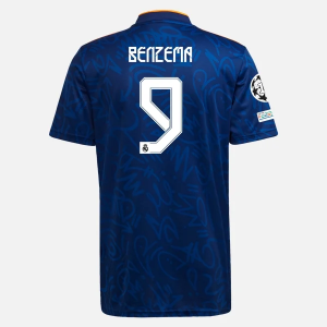 Billige Fotballdrakter Real Madrid Karim Benzema 9 Bortedrakt  2021/22 – Kortermet