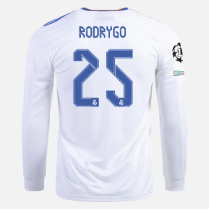 Billige Fotballdrakter Real Madrid Rodrygo 25 Hjemmedrakt 2021/22 – Langermet