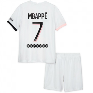 Fotballdrakter Paris Saint-Germain Kylian Mbappé 7 Barn Borte Draktsett 2021 2022 – Kortermet